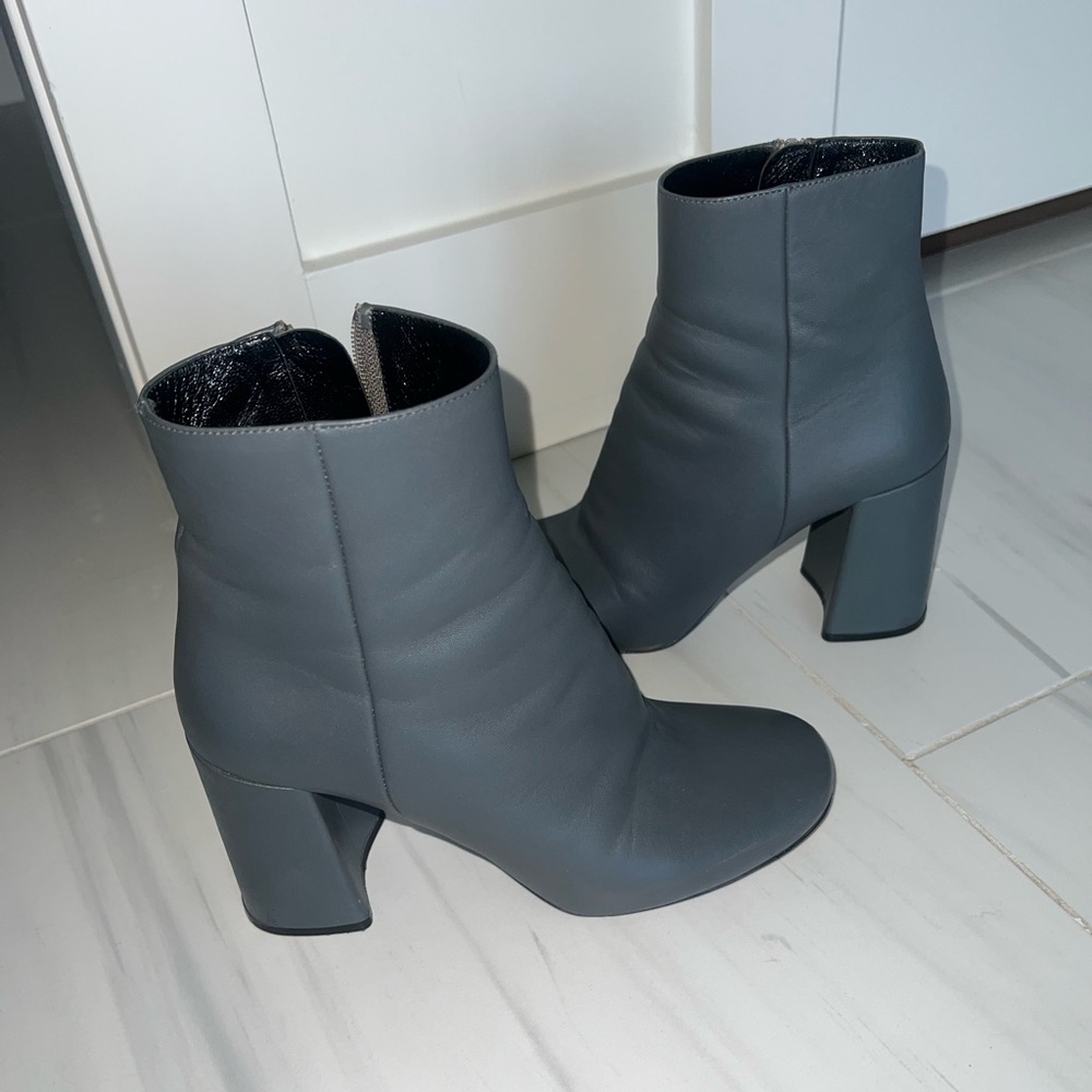 Authentic PRADA Gray block heel Ankle Boots-FANTASTIC DEAL